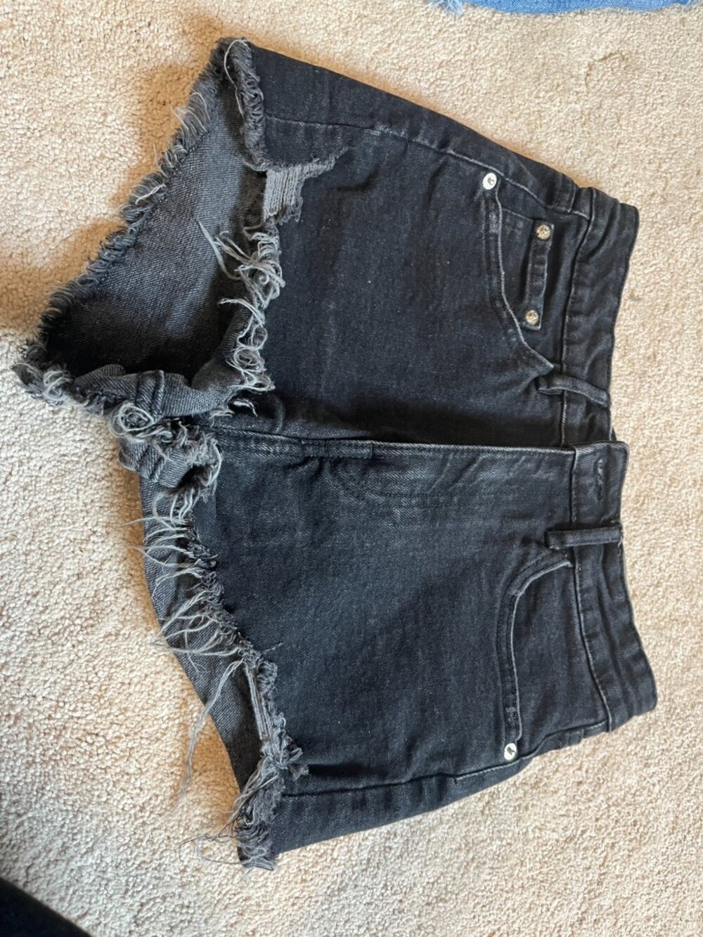Zara Black Denim Jean Shorts Size 4 EU 36